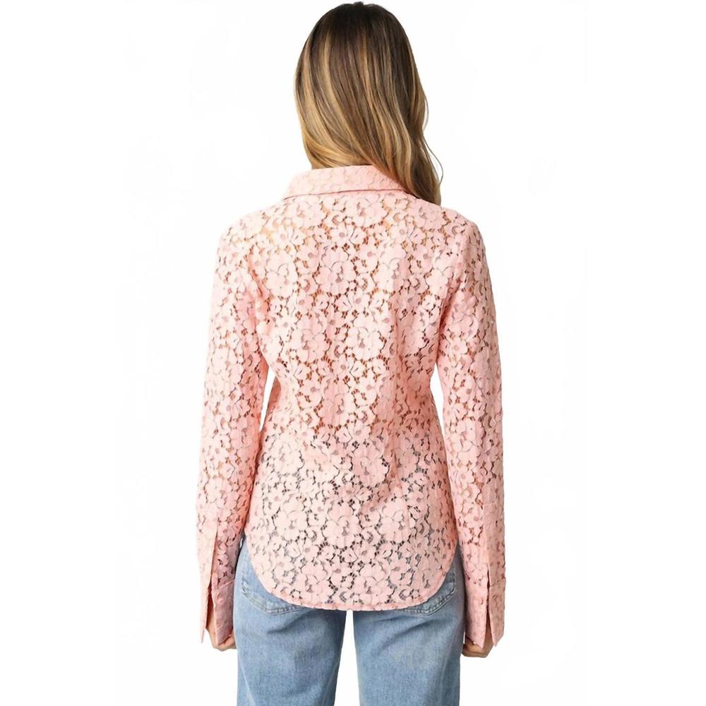 NEW OLIVACEOUS celine lace blouse in blush - Picture 2 of 3